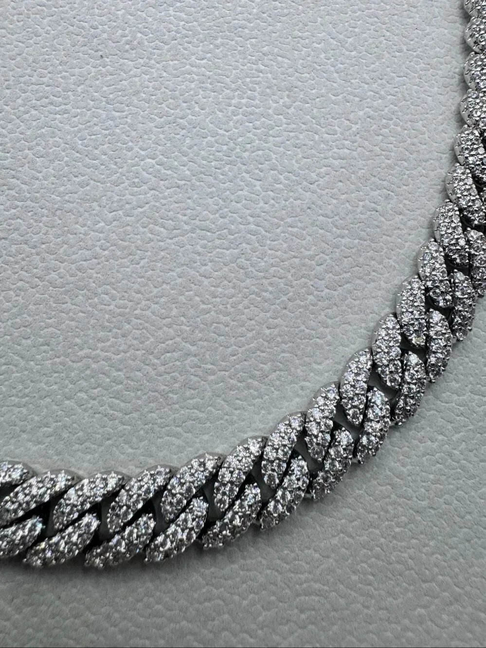 Jaxxon CZ Iced Out Stainless Steel Cuban Link Chain Necklace Silver Size 19in